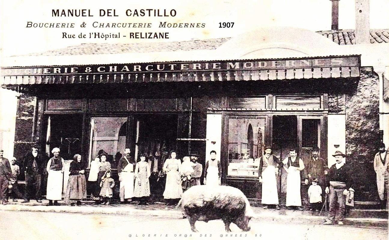 1561- Relizane - Boucherie-Charcuterie Del Castillo - 1907.jpg